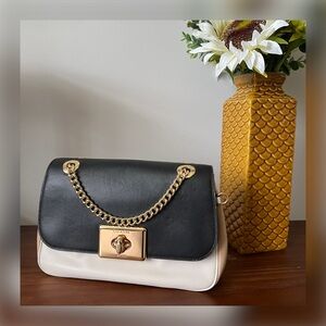 COACH Cassidy Multicolor Leather Turnlock Flap Chain Crossbody and Shoulder Bag